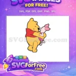 Free Pooh Hugging Free Piglet Stripes Winnie The Pooh Free SVG - Instant Download