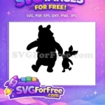 Free Pooh Holding Hands Free Piglet Silhouette Winnie The Pooh Free SVG - Instant Download