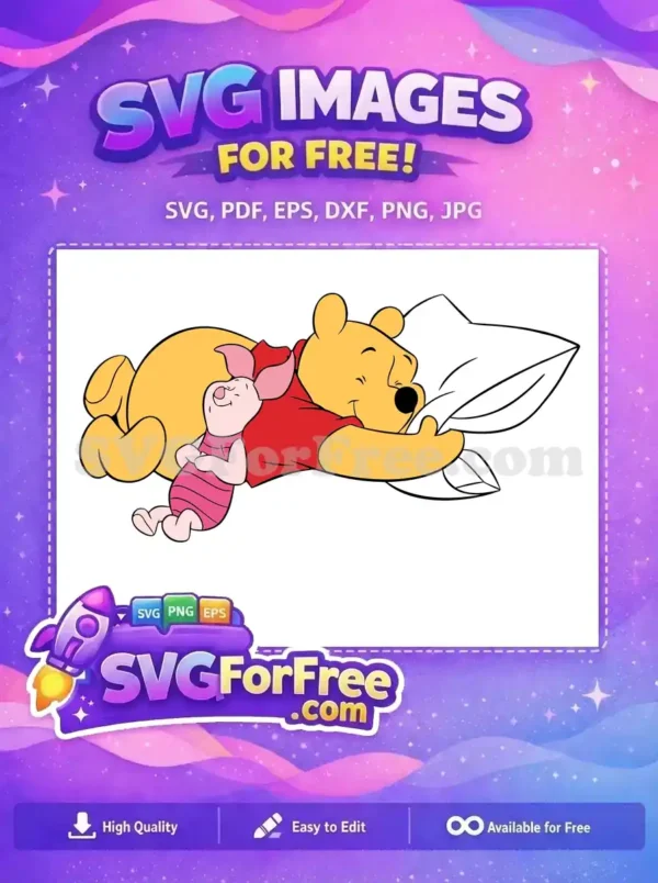 Free Sleeping Pooh Free Piglet Hugging Winnie The Pooh Free SVG Free Sleeping Pooh Free Piglet Hugging Winnie The Pooh Free SVG