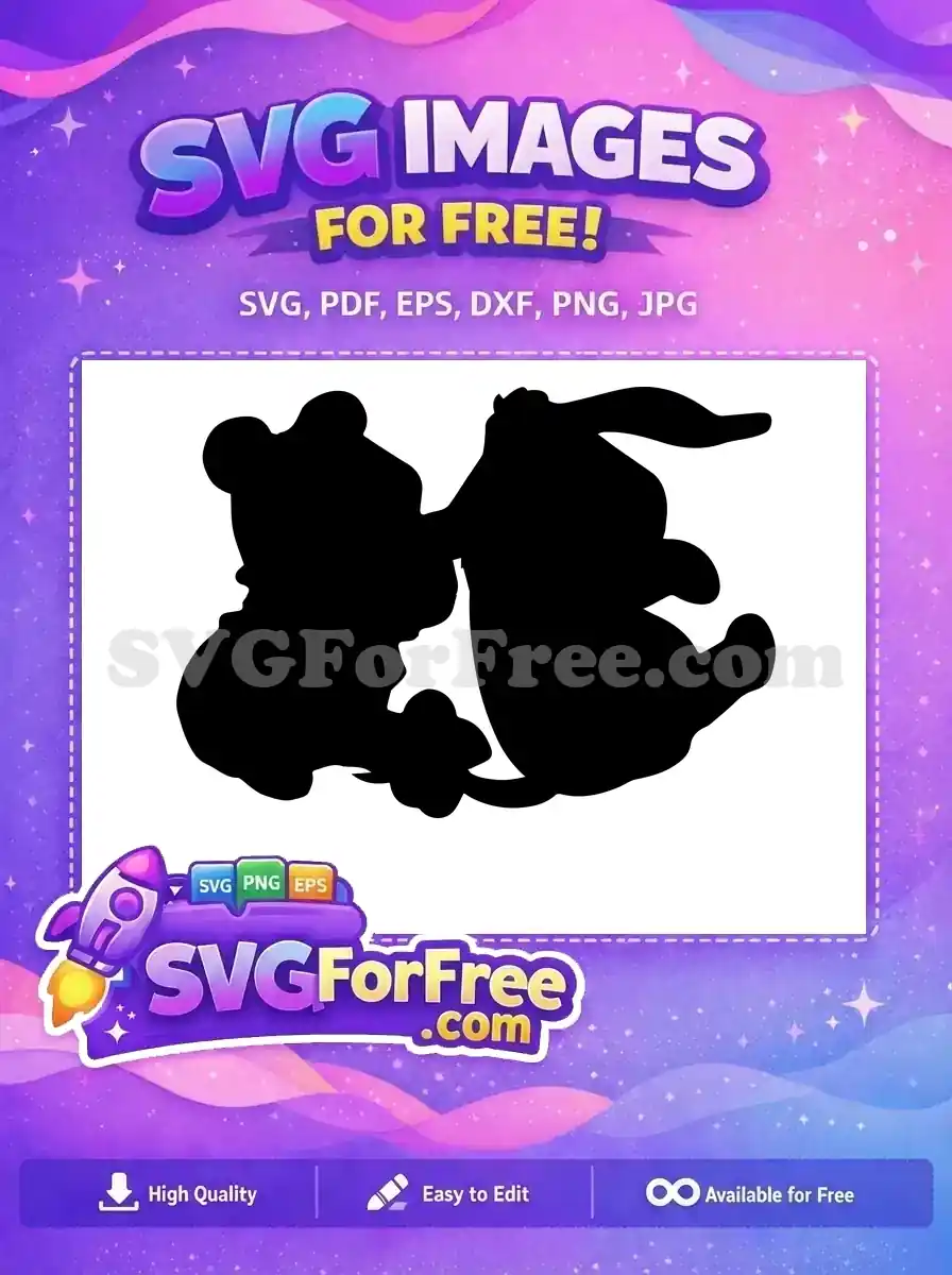 Free Pooh Piglet Hugging Free Silhouette Hundred Acre Wood Free SVG
