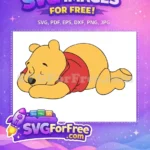 Free Sleeping Pooh Head Free Red Shirt Winnie The Pooh Free SVG 1 - Instant Download
