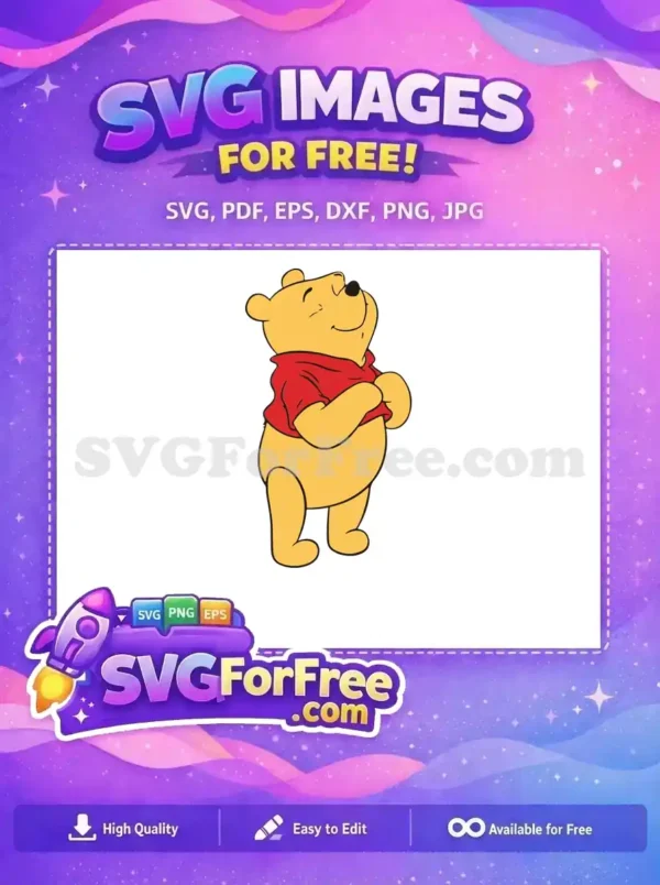 Free Smiling Pooh Free Red Shirt Winnie The Pooh Free SVG 1