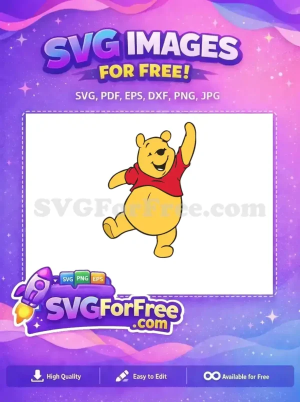 Free Waving Gesture Free Red Shirt Winnie The Pooh Free SVG
