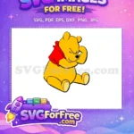 Free Winking Pooh Red Shirt Free Sitting Position Winnie The Pooh Free SVG - Instant Download