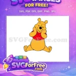 Free Smiling Pooh Bear Free Red Shirt Winnie The Pooh Free SVG 1 - Instant Download