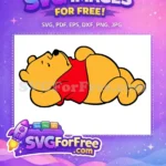 Free Sleeping Pooh Head Free Red Shirt Winnie The Pooh Free SVG 2 - Instant Download