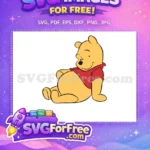 Free Sitting Smiling Pooh Free Red Shirt Winnie The Pooh Free SVG - Instant Download