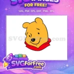 Free Smiling Pooh Face Free Red Collar Winnie The Pooh Free SVG - Instant Download