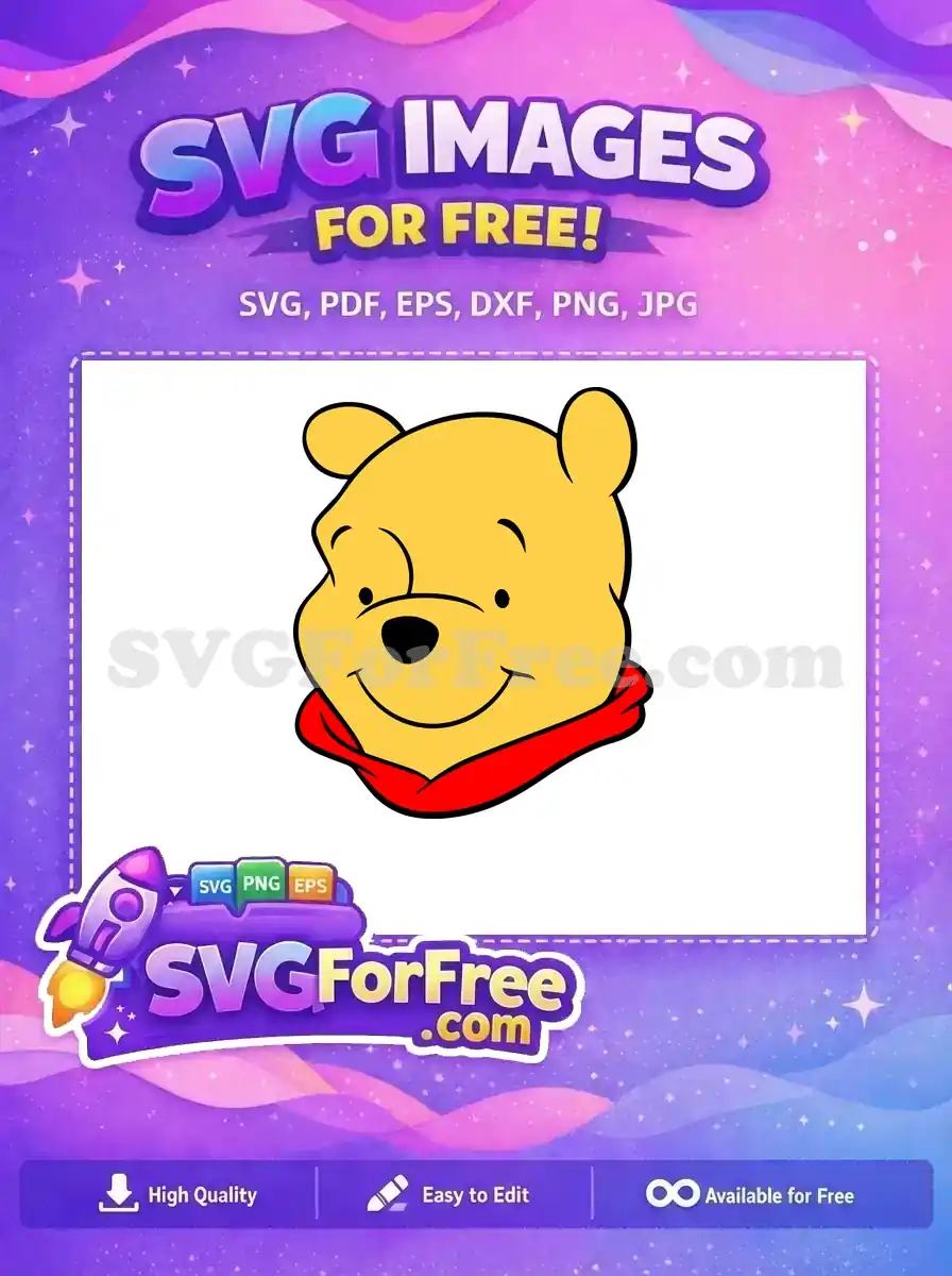 Free Smiling Face Free Red Scarf Winnie The Pooh Free SVG 1