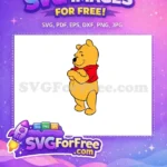 Free Smiling Pooh Bear Free Red Scarf Winnie The Pooh Free SVG 1 - Instant Download