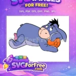 Free Sad Eeyore Hugging Ball Free Winnie The Pooh Free SVG - Instant Download