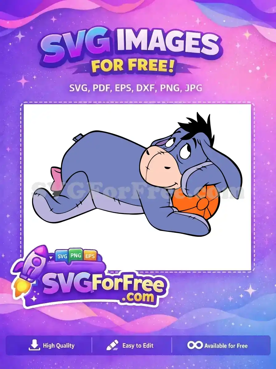 Free Sad Eeyore Hugging Ball Free Winnie The Pooh Free SVG