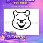 Free Smiling Face Free Black Outline Winnie The Pooh Free SVG - Instant Download