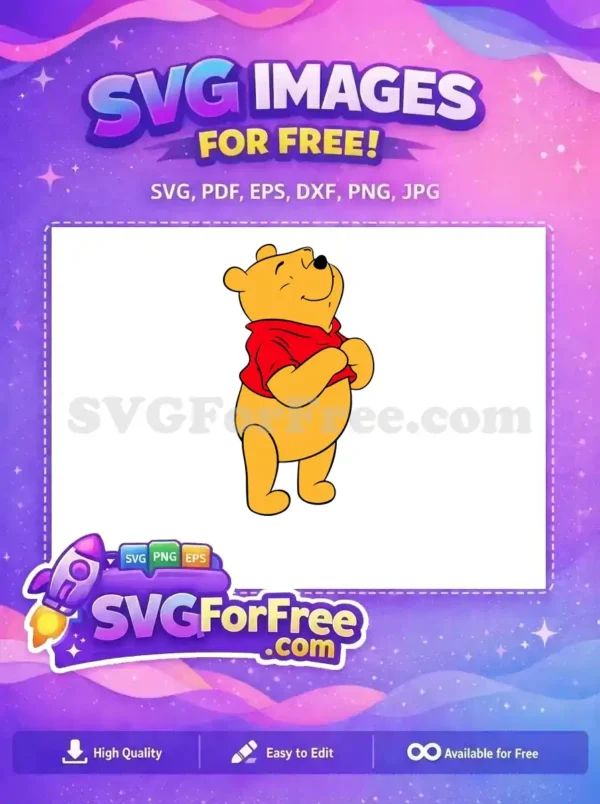 Free Smiling Pooh Free Red Shirt Winnie The Pooh Free SVG 4