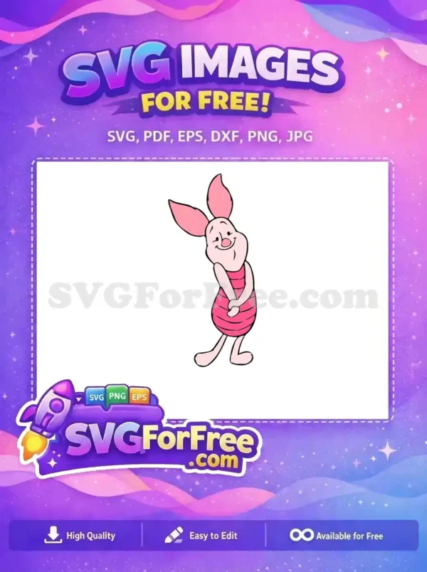 Free Smiling Piglet Free Pink Dress Winnie The Pooh Free SVG