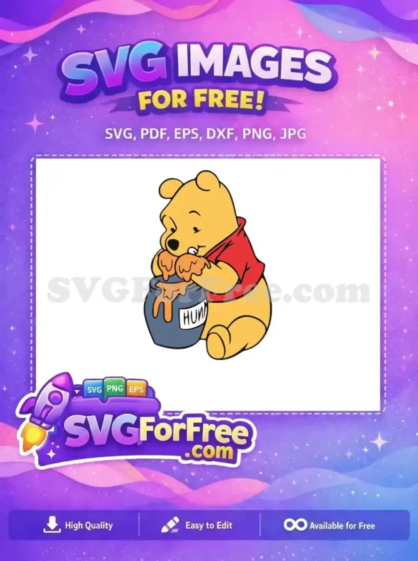 Free Yellow Bear Honey Pot Free Eating Pooh Free SVG Free Yellow Bear Honey Pot Free Eating Pooh Free SVG