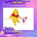 Free Yellow Pooh Bear Free Pink Piglet Friendship Winnie Free SVG - Instant Download