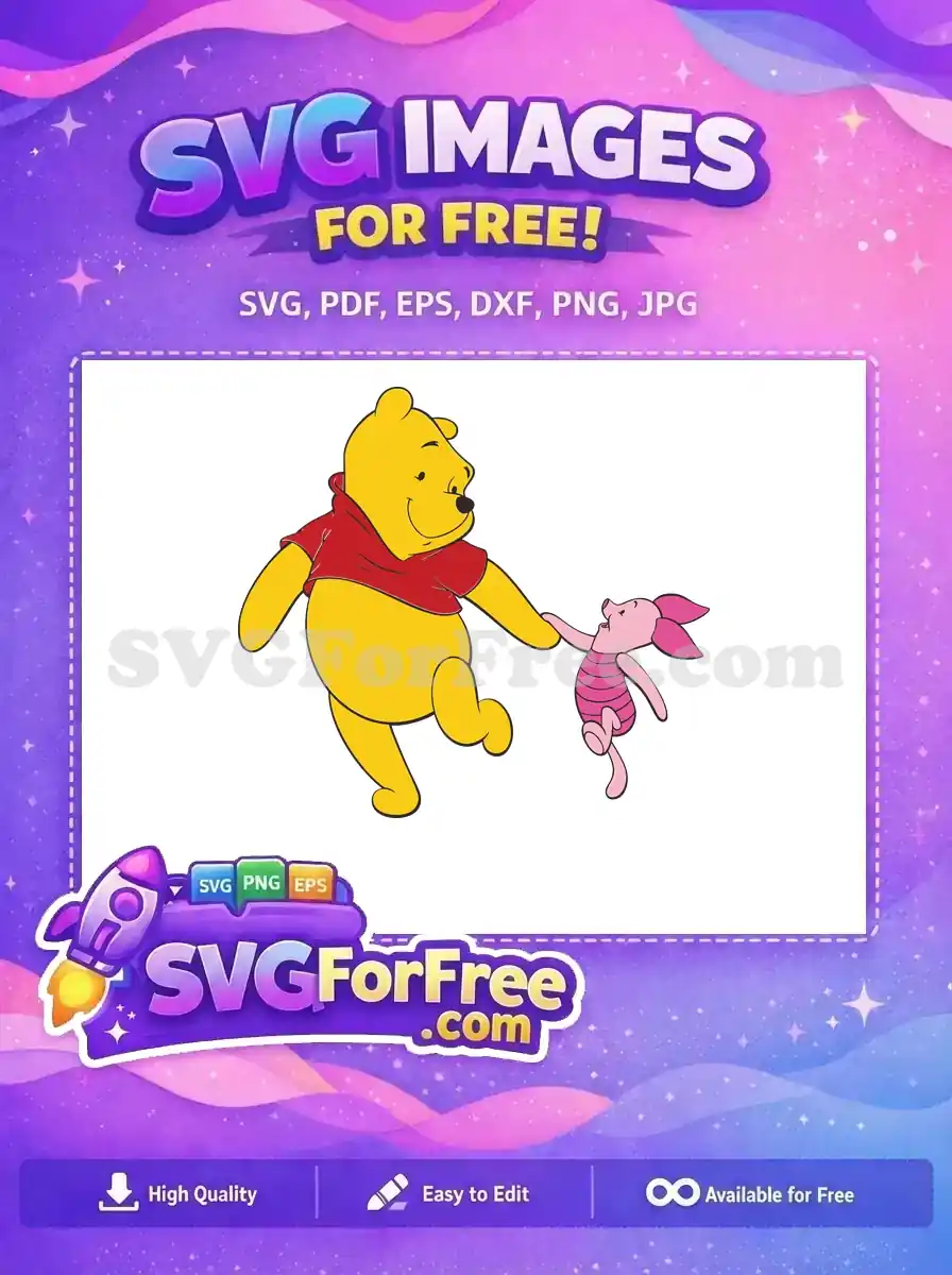 Free Yellow Pooh Bear Free Pink Piglet Friendship Winnie Free SVG