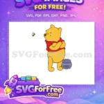 Free Annoyed Pooh Bee Free Red Shirt Winnie The Pooh Free SVG - Instant Download