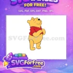 Free Smiling Pooh Bear Free Red Shirt Winnie Free SVG 1 - Instant Download