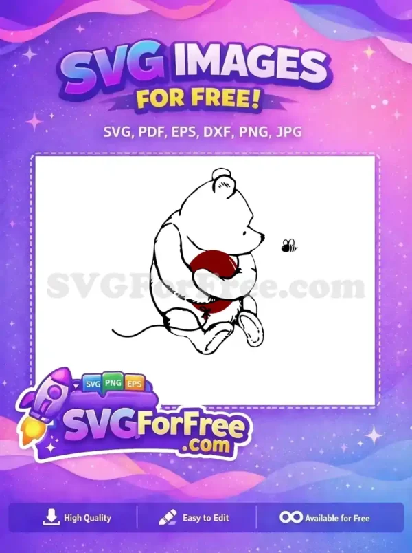 Free Pooh Bear Red Balloon Free Honeycomb Bee Winnie Free SVG Free Pooh Bear Red Balloon Free Honeycomb Bee Winnie Free SVG