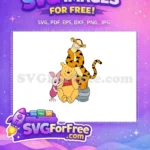 Free Smiling Pooh Free Tigger on Barrel Winnie The Pooh Free SVG - Instant Download
