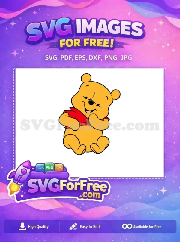 Free Smiling Pooh Bear Free Red Shirt Winnie The Pooh Free SVG 7