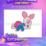 Free Winking Piglet Free Blue Scarf Winnie The Pooh Free SVG - Instant Download