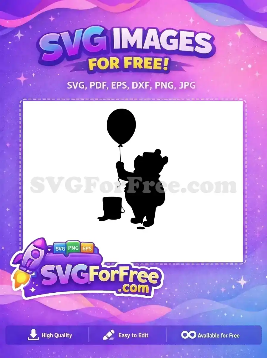 Free Balloon Silhouette Free Honey Pot Classic Pooh Free SVG