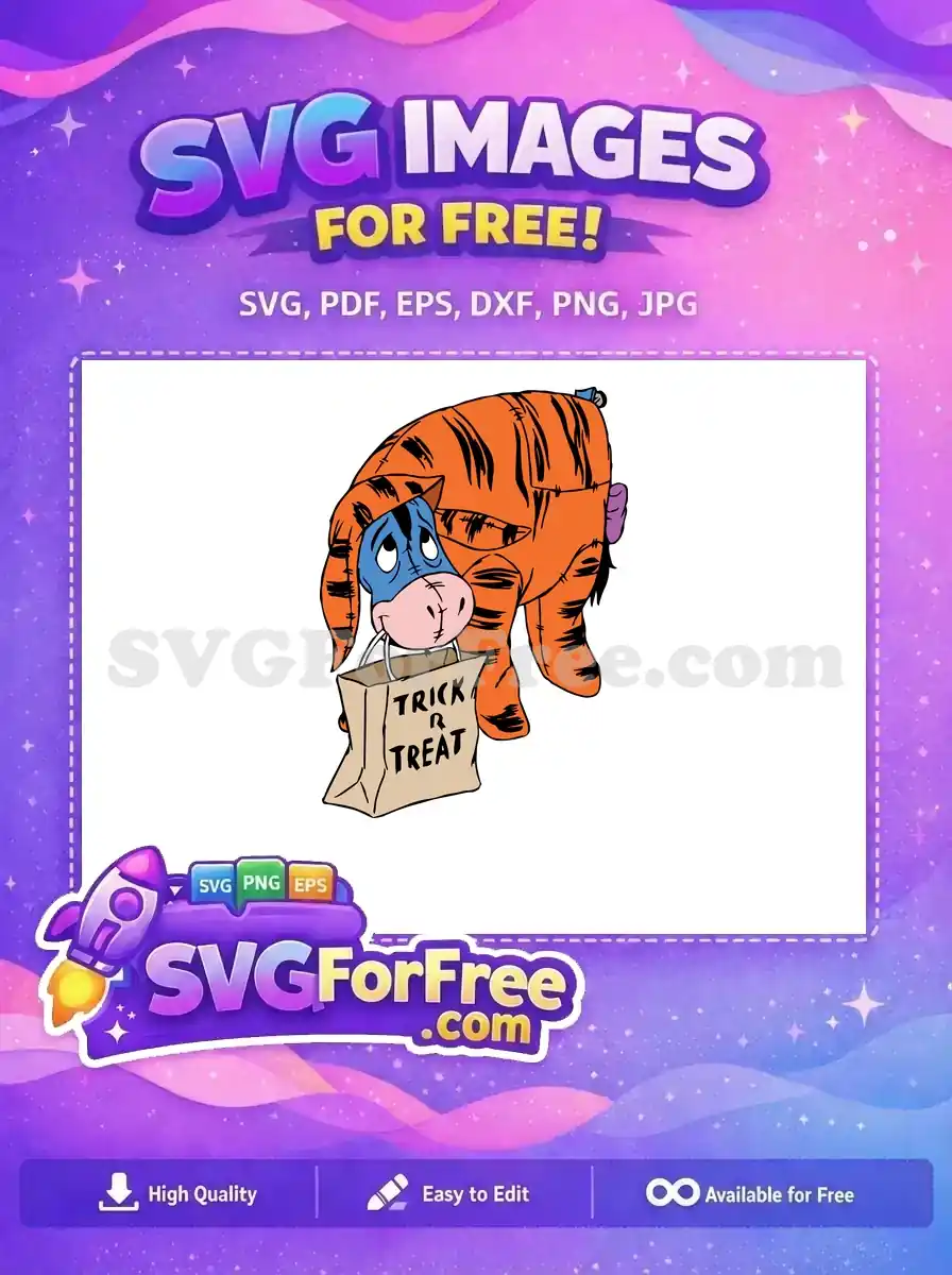 Free Sad Eeyore Tigger Costume Free Trick Treat Free SVG
