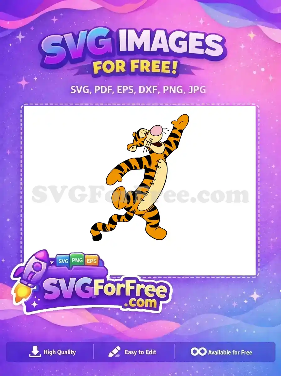 Free Happy Tigger Dancing Free Joyful Expression Winnie The Pooh Free SVG