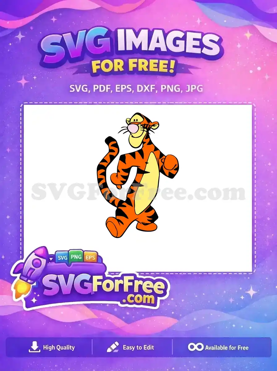 Free Orange Tiger Stripes Free Happy Expression Winnie The Pooh Free SVG