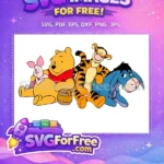Free Smiling Pooh Free Piglet Hugging Winnie The Pooh Free SVG - Instant Download