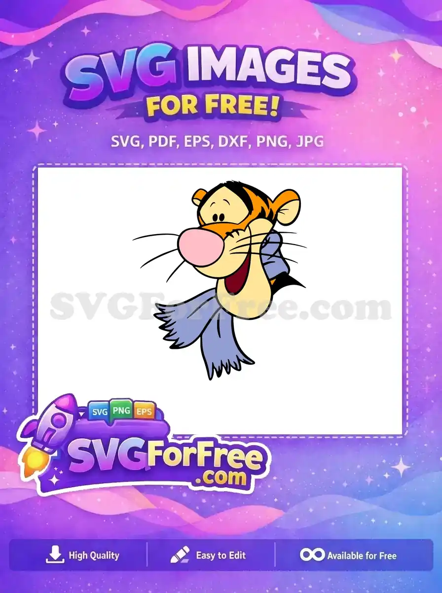 Free Tigger Scarf Free Happy Expression Winnie The Pooh Free SVG