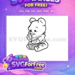 Free Pooh Bear Face Free Honeycomb Detail Winnie Free SVG 4 - Instant Download