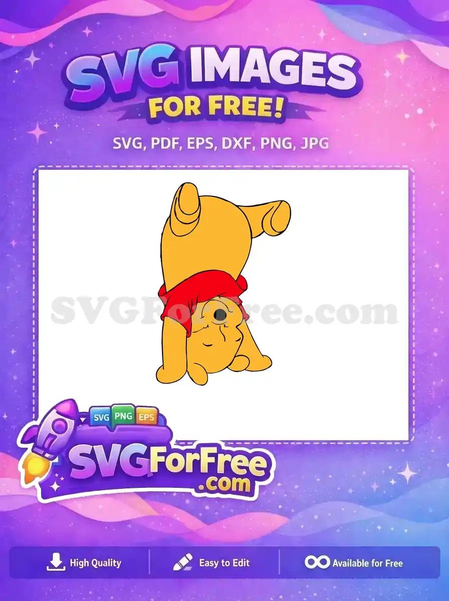Free Upside Down Free Red Shirt Winnie The Pooh Free SVG