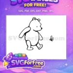 Free Walking Pooh Free Butterfly Simple Winnie The Pooh Free SVG - Instant Download