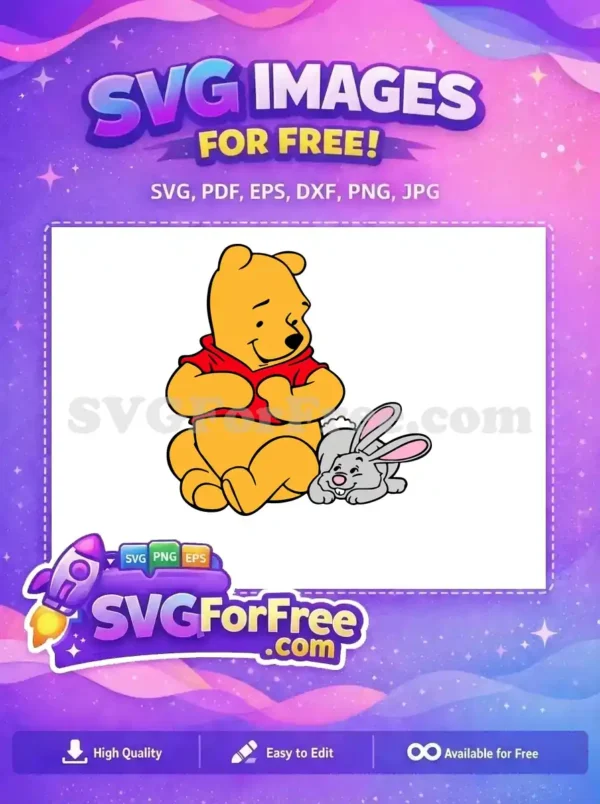Free Sitting Pooh Rabbit Resting Free Animated Movie Free SVG