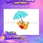 Free Turquoise Umbrella Free Red Scarf Winnie The Pooh Free SVG - Instant Download