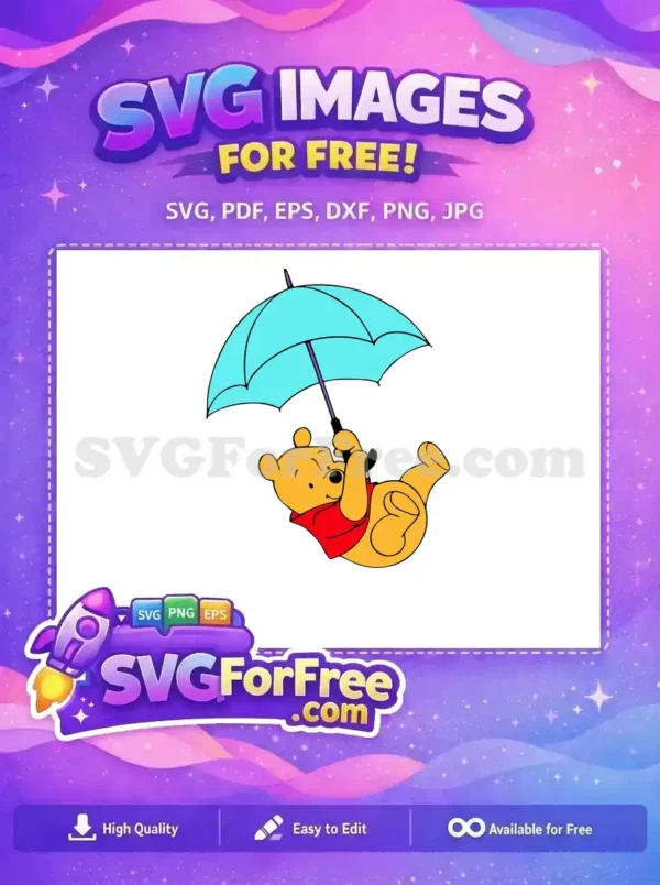 Free Turquoise Umbrella Free Red Scarf Winnie The Pooh Free SVG
