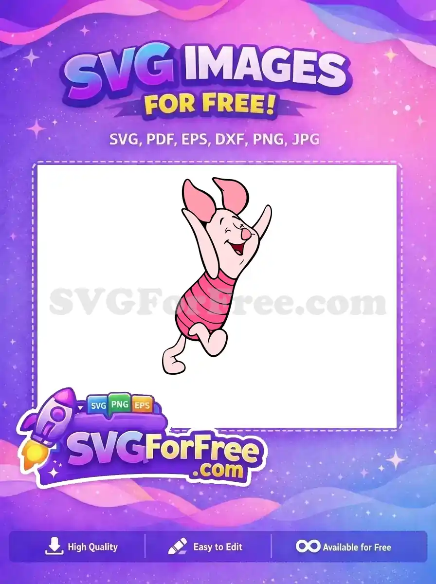 Free Happy Piglet Free Pink Striped Winnie Free SVG