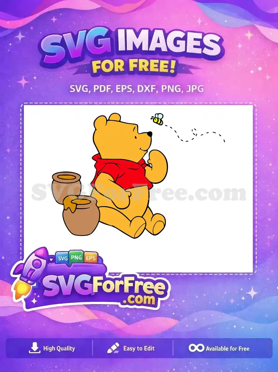 Free Smiling Pooh Bear Free Honey Pots Winnie The Pooh Free SVG