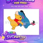 Free Yellow Pooh Hugging Free Sad Blue Eeyore Movie Free SVG - Instant Download