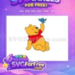 Free Smiling Pooh Free Bluebird Detail Winnie The Pooh Free SVG - Instant Download
