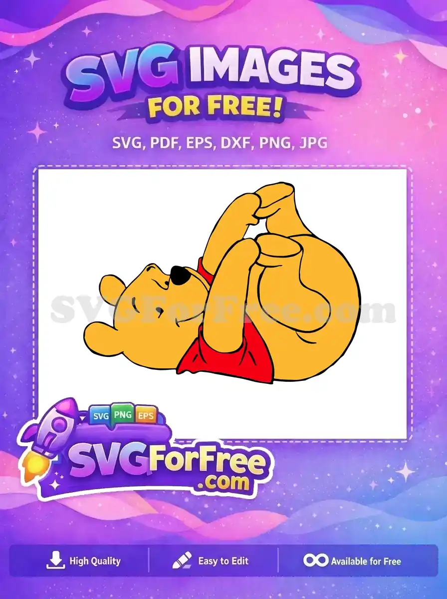 Free Sleeping Pose Free Red Shirt Winnie The Pooh Free SVG