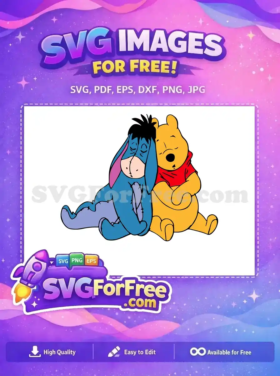 Free Sleeping Eeyore Free Red Shirt Winnie The Pooh Free SVG