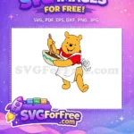 Free Smiling Pooh Chef Free Bowl of Chocolate Winnie The Pooh Free SVG - Instant Download