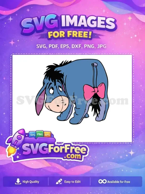 Free Sad Donkey Face Free Pink Bow Winnie The Pooh Free SVG