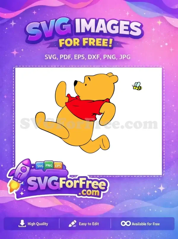Free Running Pooh Free Red Shirt Winnie Free SVG Free Running Pooh Free Red Shirt Winnie Free SVG