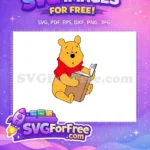 Free Reading Book Free Red-Shirt Winnie The Pooh Free SVG - Instant Download